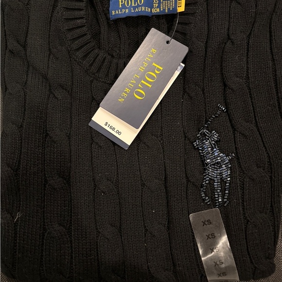 Polo Ralph Lauren Black Cable Knit Sweater - Picture 1 of 3